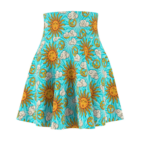 90s Tribal Sun Ultra High Waisted Skater Skirt