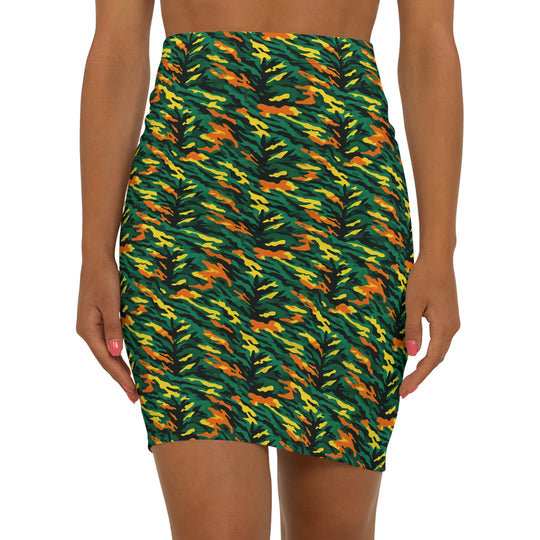 Left, Right, Left Camo High Waisted Pencil Skirt