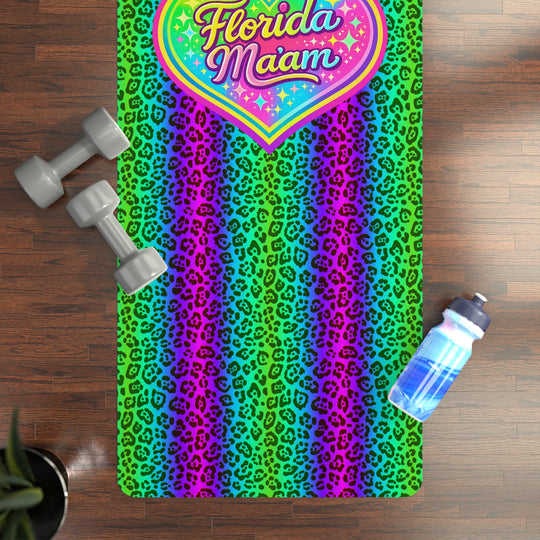 Lime Leopard Rubber Yoga Mat