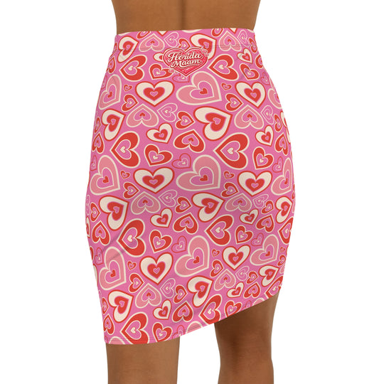 Groovy Heart High Waisted Pencil Skirt