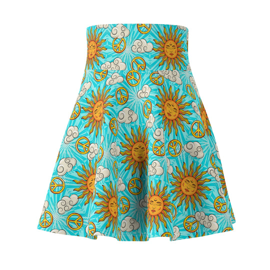 90s Tribal Sun Ultra High Waisted Skater Skirt