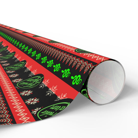 Dark Winter's Night Wrapping Paper — Red & Black Holiday Gift Wrap