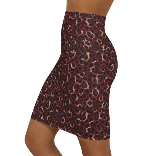 Merlot Cheetah High Waisted Pencil Skirt