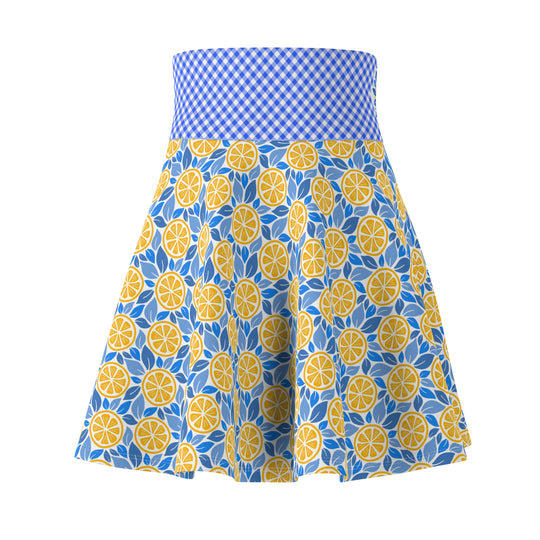 Southern Coastal Orange Ultra High Waisted Skater Skirt