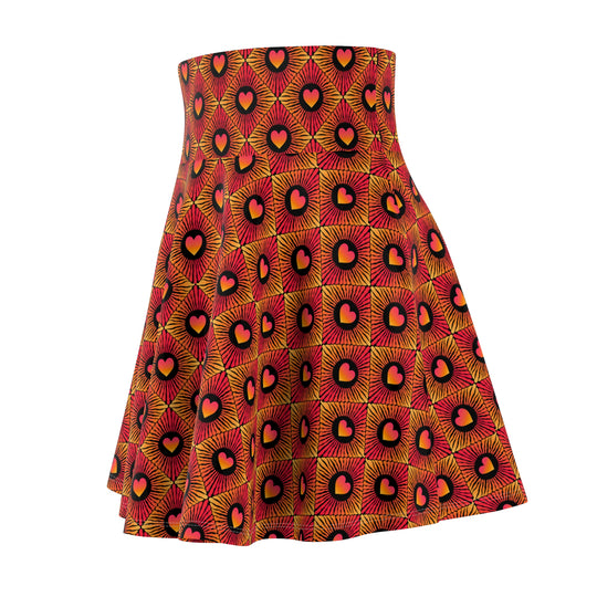 Big Bold Heart Ultra High Waisted Skater Skirt