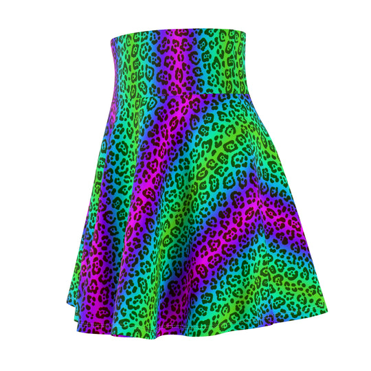 Lime Leopard Ultra High Waisted Skater Skirt