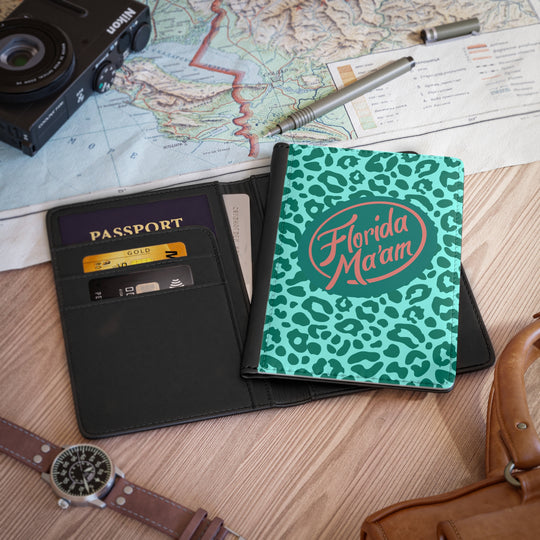 Cat Walk Circle Logo Leopard Passport Book