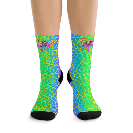 Neon Reptile Recycled Poly Socks