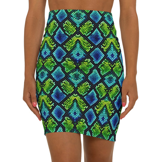 Hypnotic Snake High Waisted Pencil Skirt