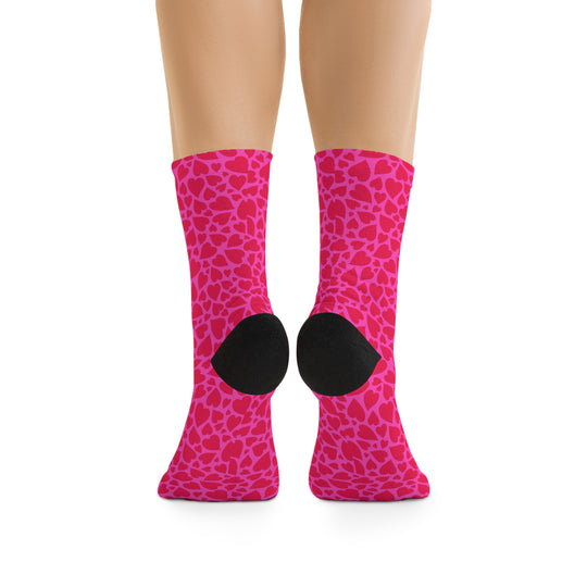 Red Hot Heart Recycled Poly Crew Socks