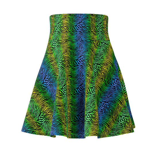 Summer Zebra Ultra High Waisted Skater Skirt