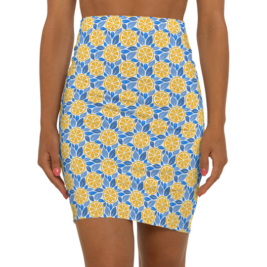Southern Coastal Orange High Waisted Pencil Skirt