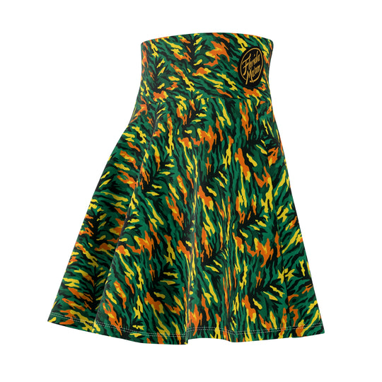 Left, Right, Left Camo Ultra High Waisted Skater Skirt
