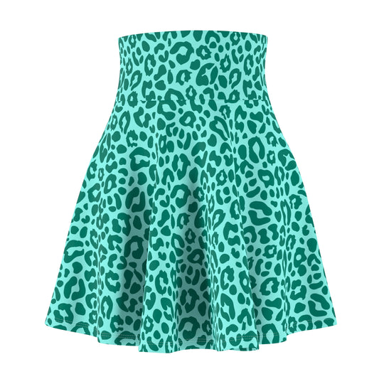 Cat Walk Leopard Ultra High Waisted Skater Skirt