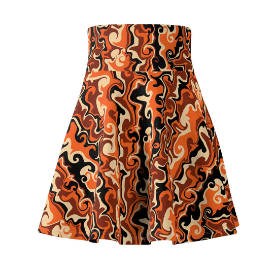 Pumpkin Spicy Ultra High Waisted Skater Skirt