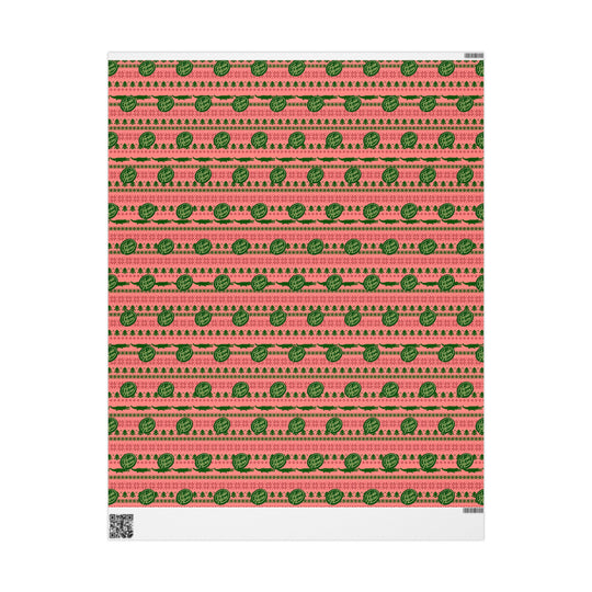 Not So Ugly Christmas Sweater Wrapping Paper Roll — Pink & Green Holiday Gift Wrap