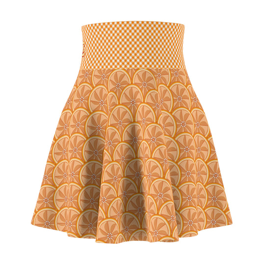 Florida Orange Slice Ultra High Waisted Skater Skirt