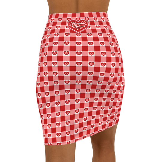 Classic Cherry Heart High Waisted Pencil Skirt