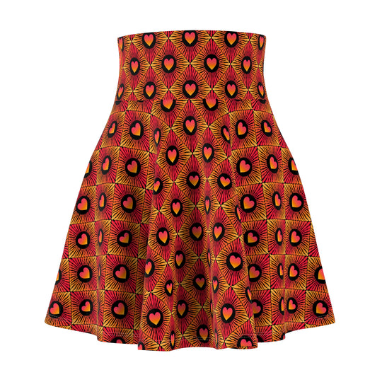 Big Bold Heart Ultra High Waisted Skater Skirt