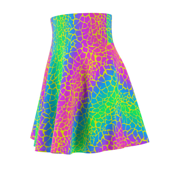 Neon Reptile Ultra High Waisted Skater Skirt
