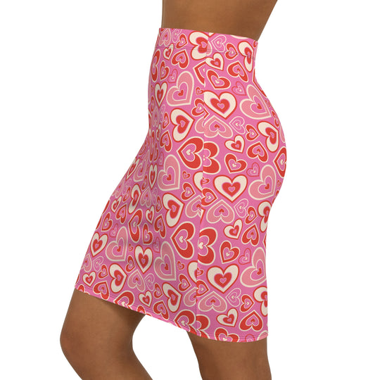 Groovy Heart High Waisted Pencil Skirt