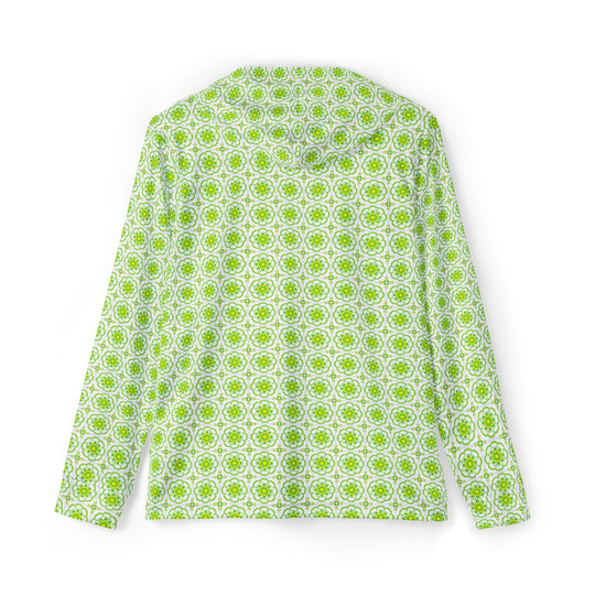 Retro Lime Tile SPF Sun Shirt Hoodie