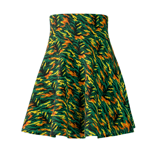 Left, Right, Left Camo Ultra High Waisted Skater Skirt