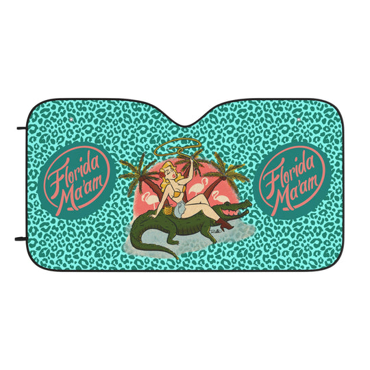 Cat Walk Gator Ridin' Babe Car Sun Shade
