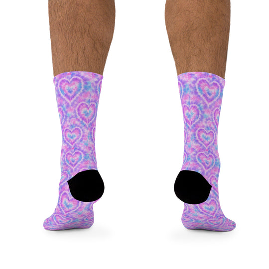 Tie Dye Heart Recycled Poly Socks