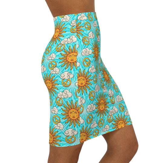 90s Tribal Sun Ultra High Waisted Pencil Skirt