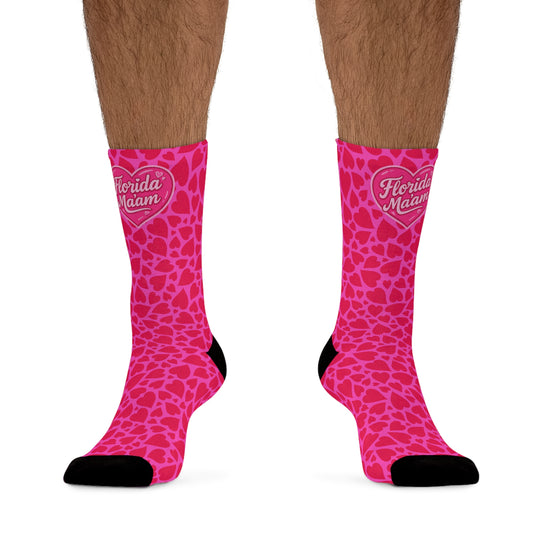 Red Hot Heart Recycled Poly Crew Socks