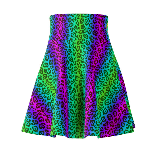 Lime Leopard Ultra High Waisted Skater Skirt