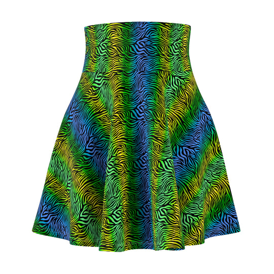 Summer Zebra Ultra High Waisted Skater Skirt