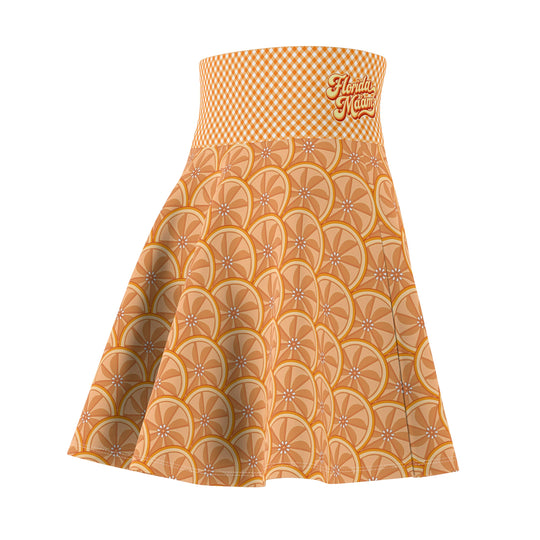 Florida Orange Slice Ultra High Waisted Skater Skirt