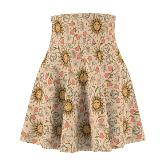 Tea Stained Nostalgia Ultra High Waisted Skater Skirt