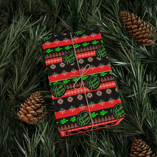 Dark Winter's Night Wrapping Paper — Red & Black Holiday Gift Wrap