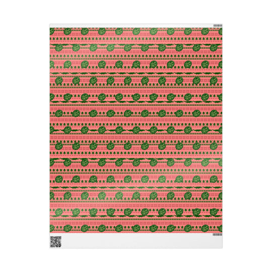 Not So Ugly Christmas Sweater Wrapping Paper Roll — Pink & Green Holiday Gift Wrap