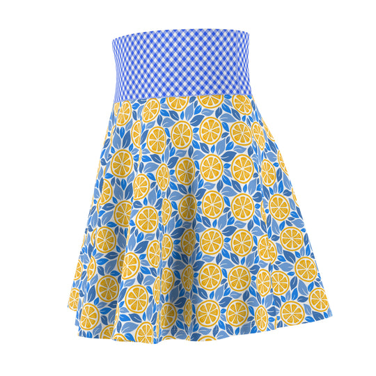 Southern Coastal Orange Ultra High Waisted Skater Skirt
