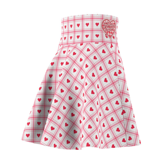 Retro Heart Ultra High Waisted Skater Skirt