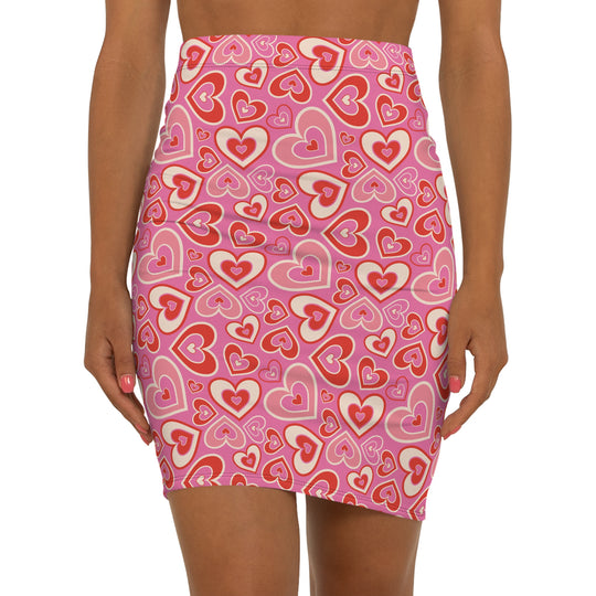 Groovy Heart High Waisted Pencil Skirt