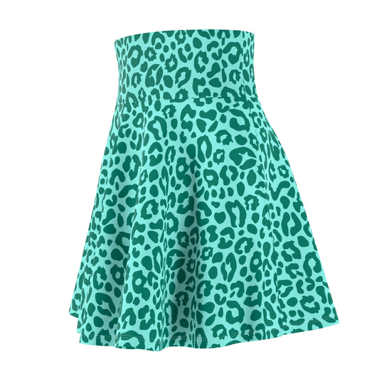 Cat Walk Leopard Ultra High Waisted Skater Skirt