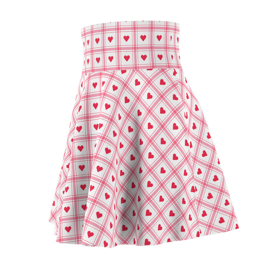 Retro Heart Ultra High Waisted Skater Skirt