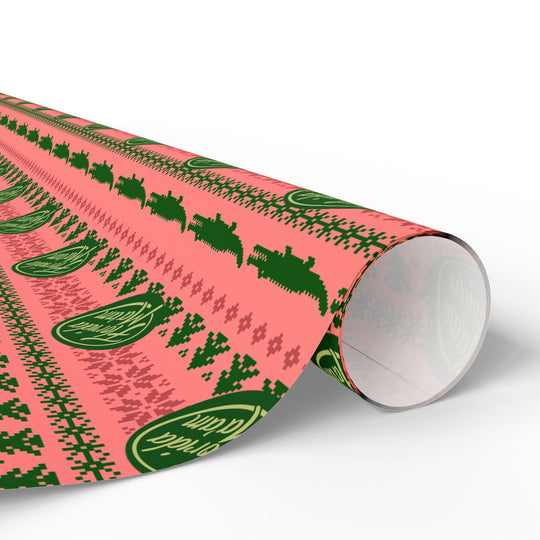 Not So Ugly Christmas Sweater Wrapping Paper Roll — Pink & Green Holiday Gift Wrap