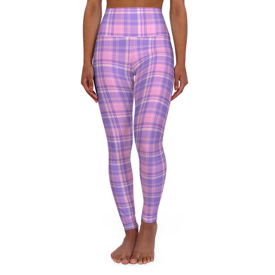 Girly Girl Purple Flannel Ultra High Waisted Leggings