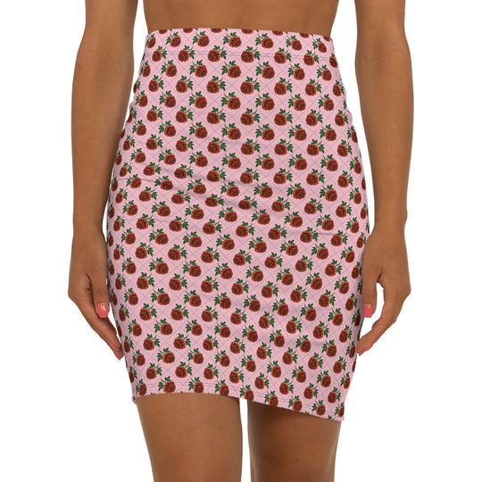 Lattice Rose High Waisted Pencil Skirt