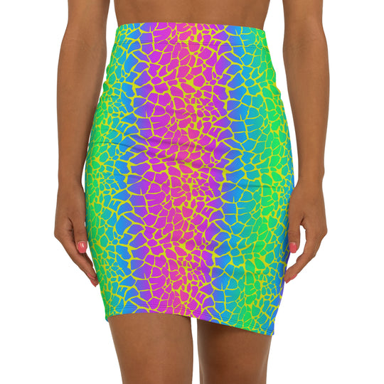 Neon Reptile High Waisted Pencil Skirt