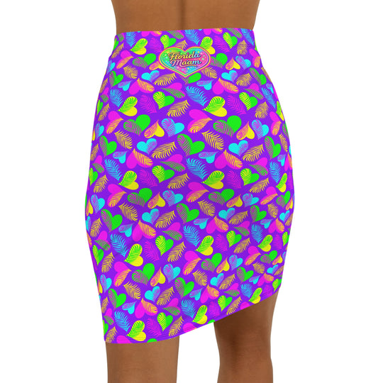 Neon Heart High Waisted Pencil Skirt