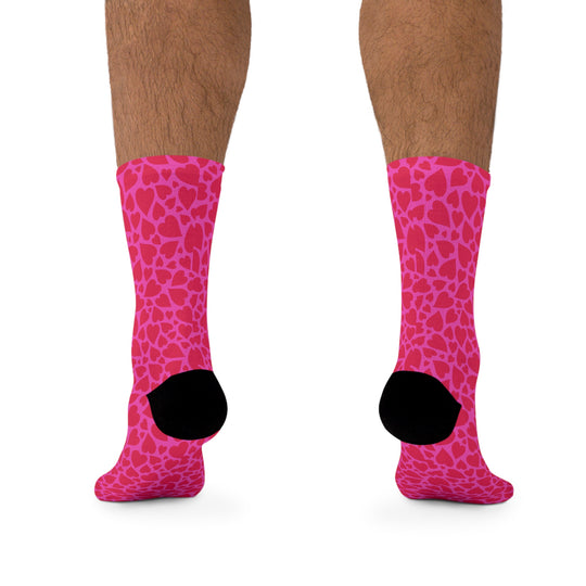 Red Hot Heart Recycled Poly Crew Socks