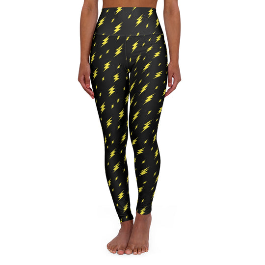 Black Lightning Bolt Ultra High Waisted Yoga Leggings