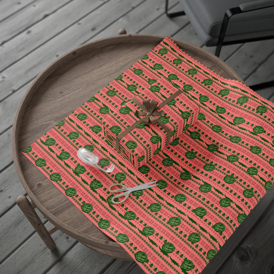 Not So Ugly Christmas Sweater Wrapping Paper Roll — Pink & Green Holiday Gift Wrap